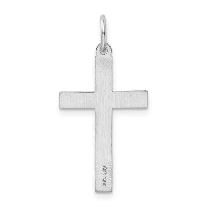 14K White Gold Laser Designed Cross Charm