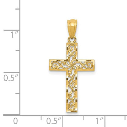 14k Filigree Cross Pendant