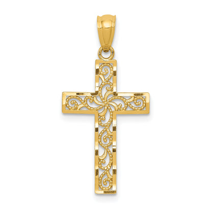 14k Filigree Cross Pendant