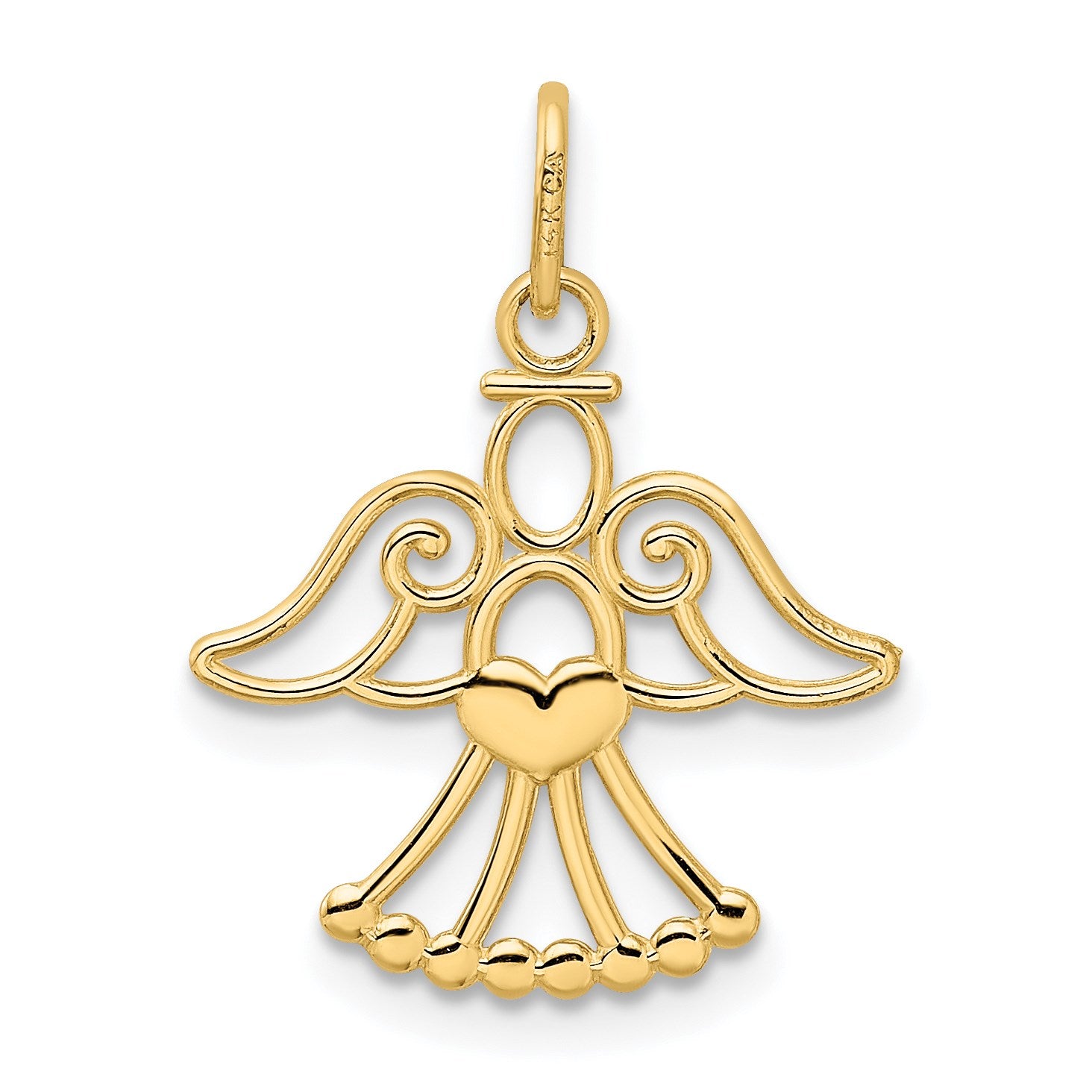 14k Cut-out Angel with Heart Charm