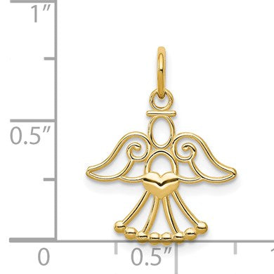 14k Cut-out Angel with Heart Charm