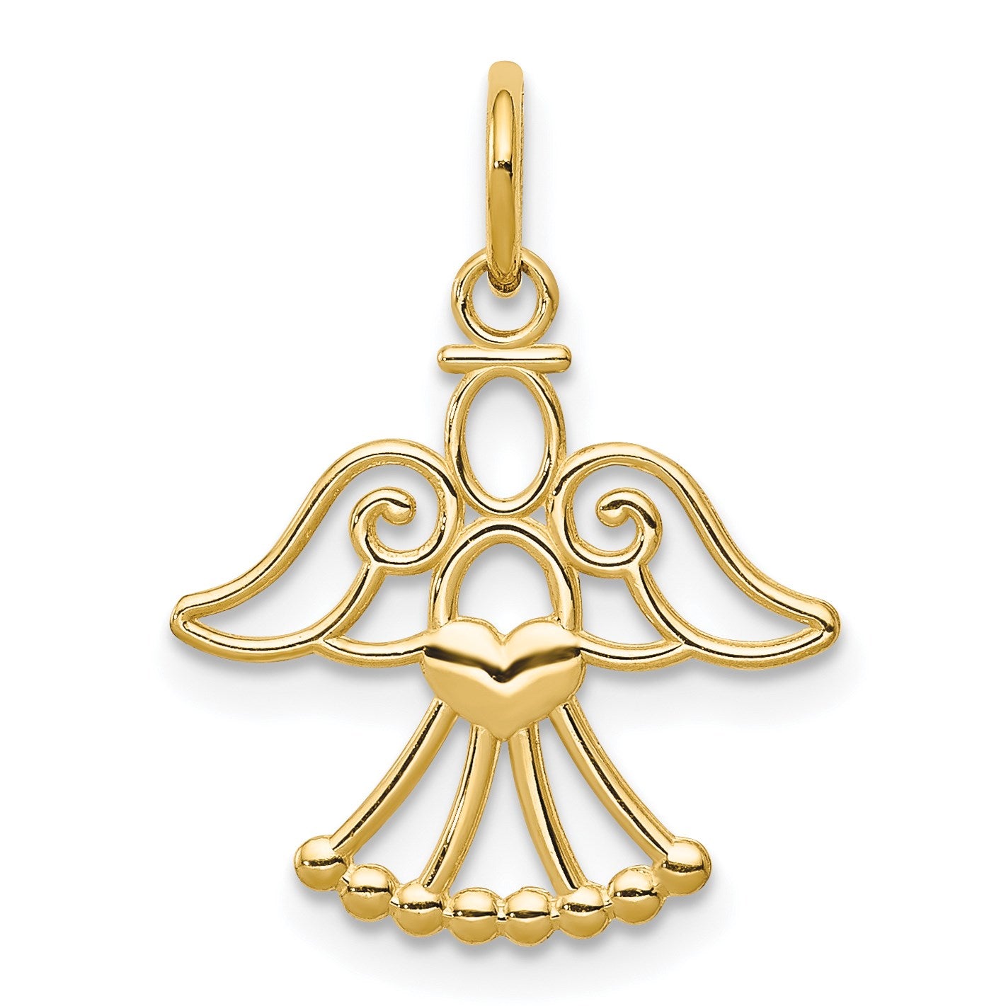 14k Cut-out Angel with Heart Charm