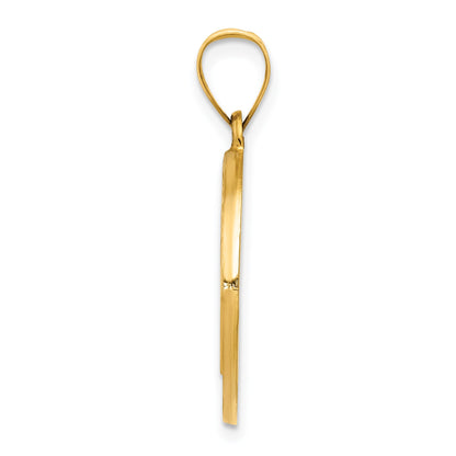 14k Polished and Satin St Benedict Hollow Medal Pendant