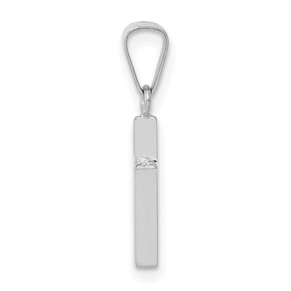 14k White Gold Polished Cross Solid Pendant