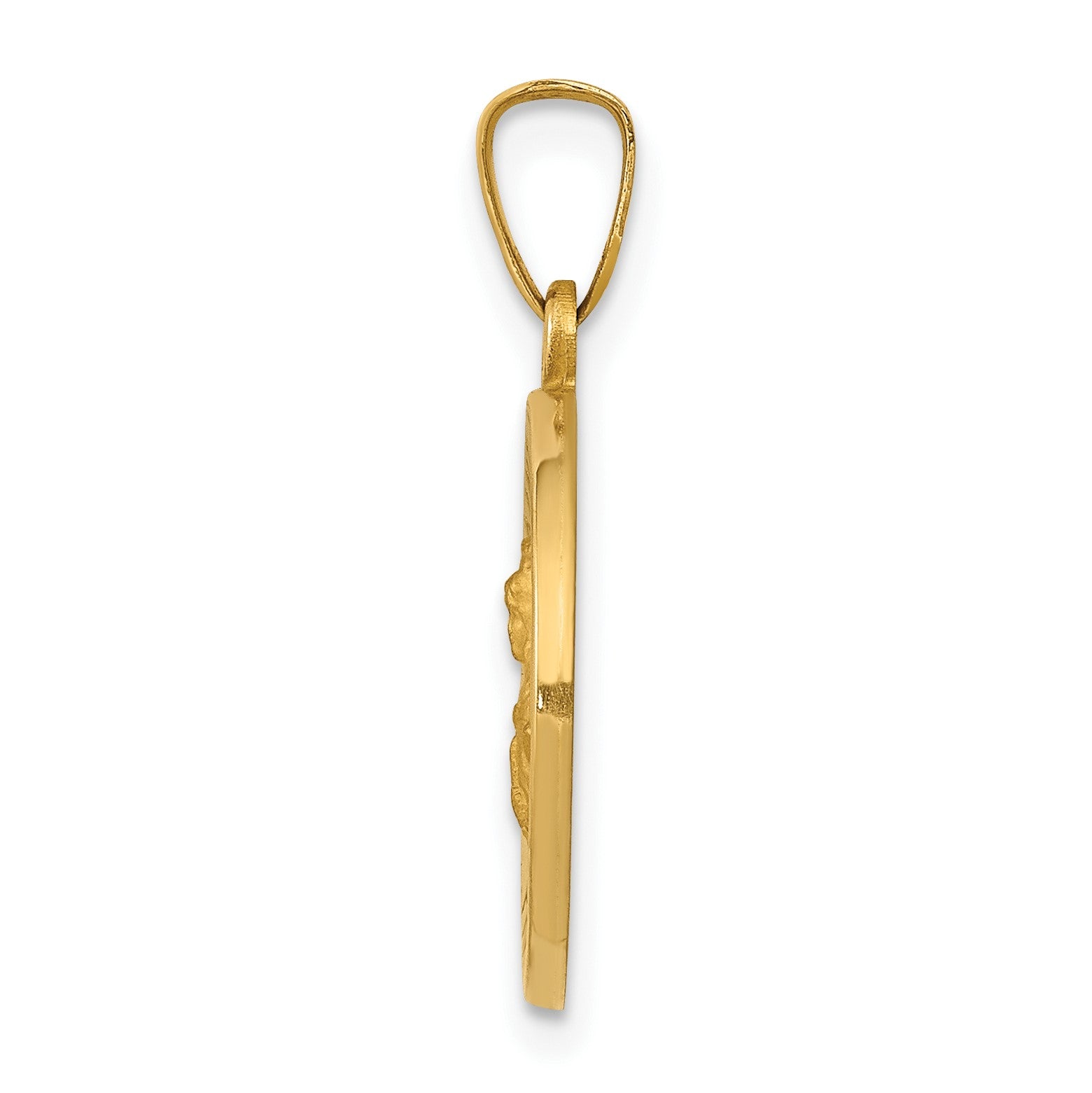14k Polished and Satin Hollow St. Barbara Medal Pendant