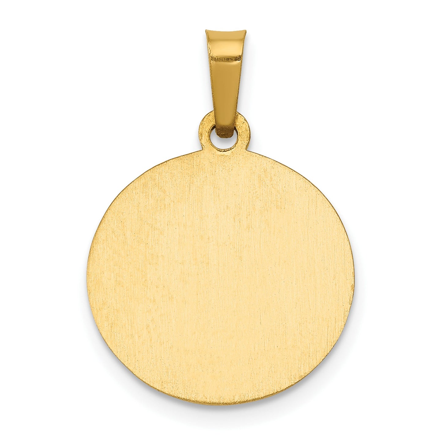 14k Polished and Satin Hollow Saint Gerard Medal Round Charm