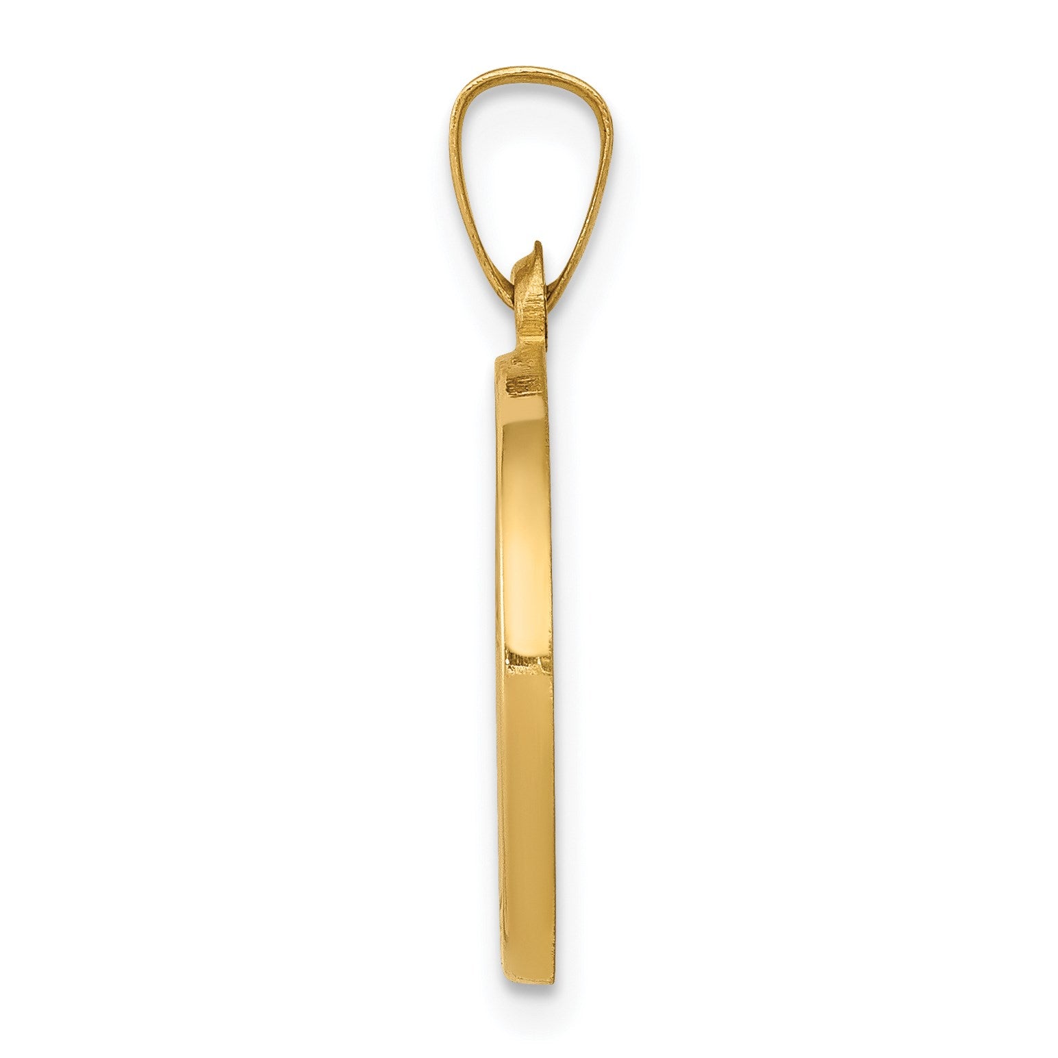 14k Polished and Satin Hollow St John the Baptist Medal Round Pendant