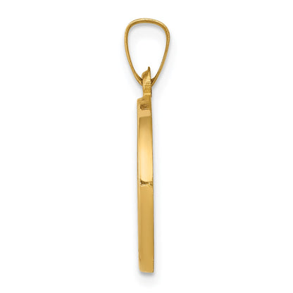 14k Polished and Satin Hollow St John the Baptist Medal Round Pendant