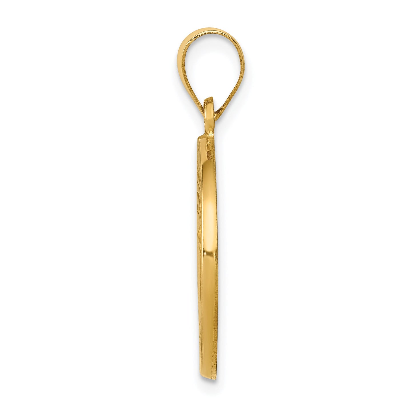 14k Polished and Satin Hollow St John the Baptist Medal Round Pendant