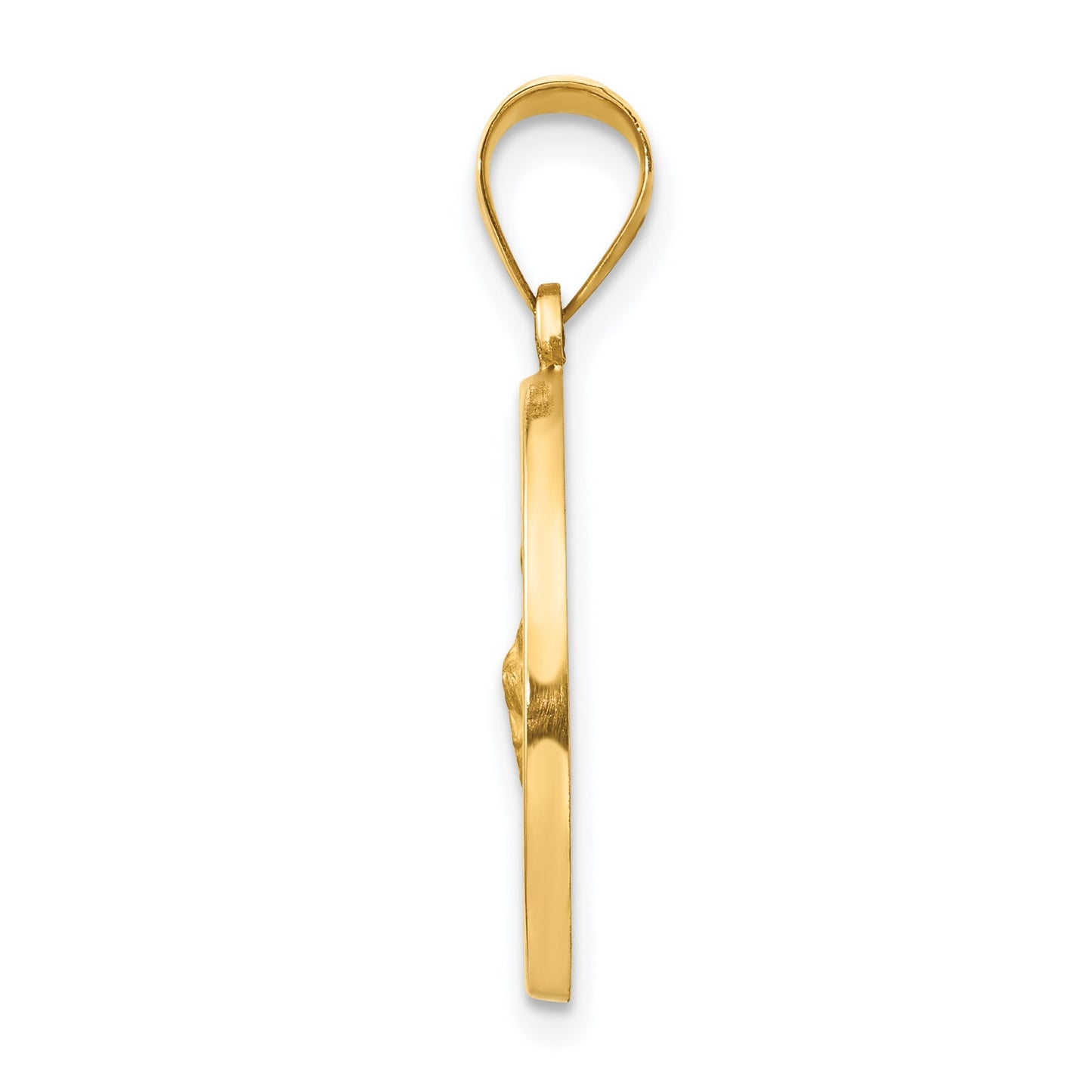 14k Polished and Satin Hollow St Jude Thaddeus Medal Round Pendant