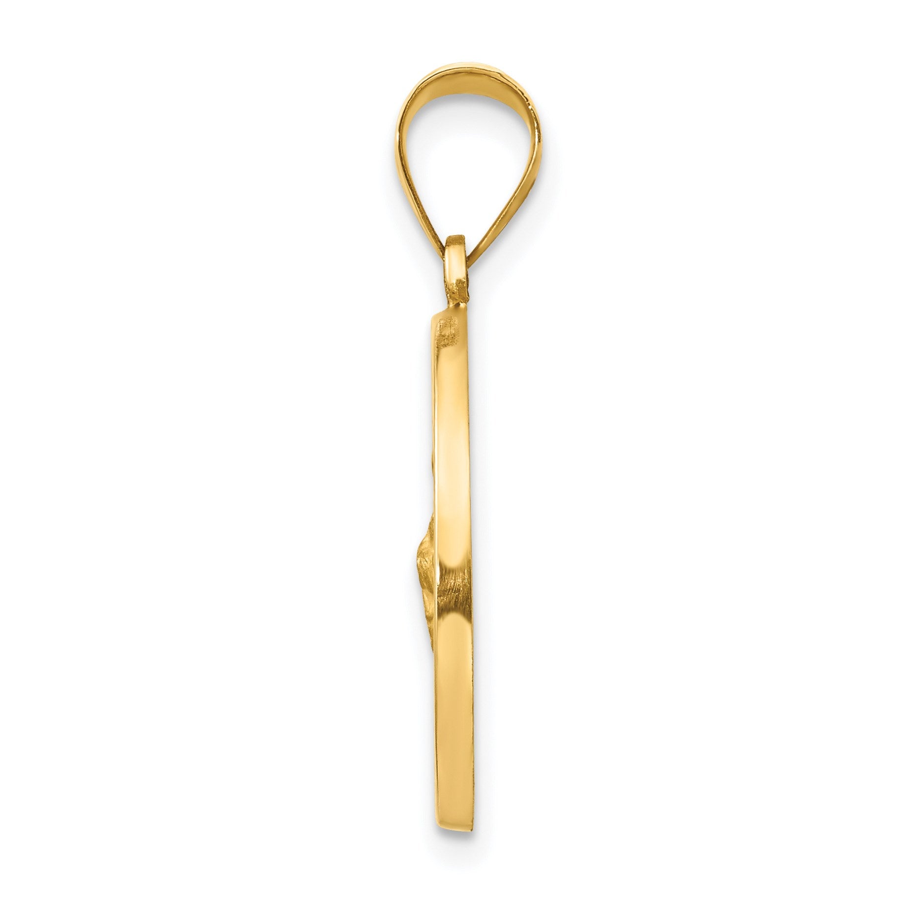 14k Polished and Satin Hollow St Jude Thaddeus Medal Round Pendant