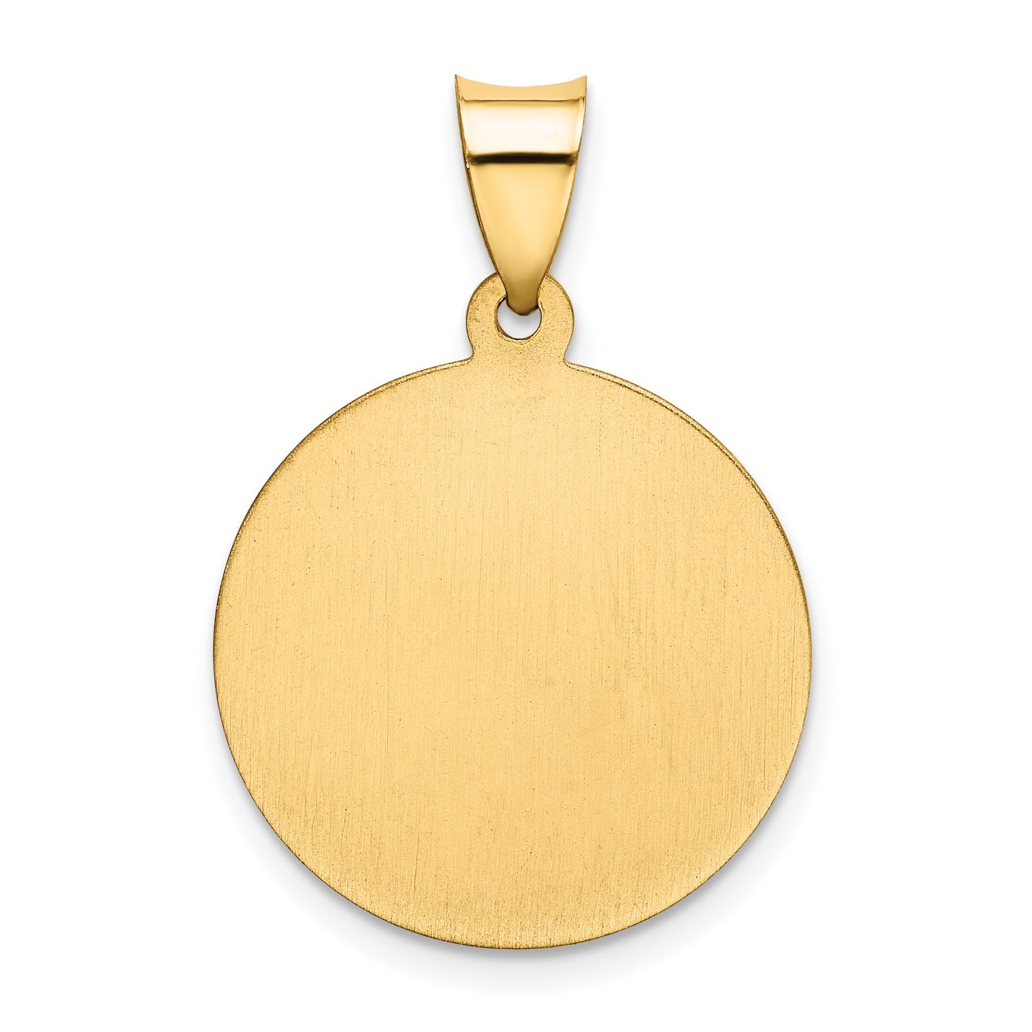 14k Polished and Satin Hollow FIRST HOLY COMMUNION Medal Round Pendant