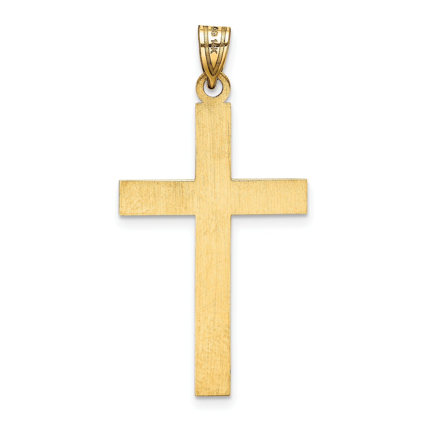 14k Etched Floral Cross Pendant