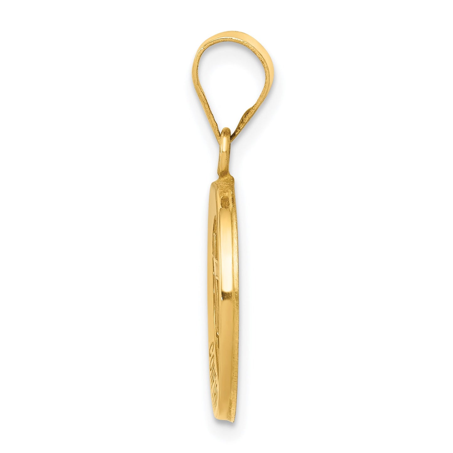 14k Polished and Satin Hollow CONFIRMATION with Cross Charm