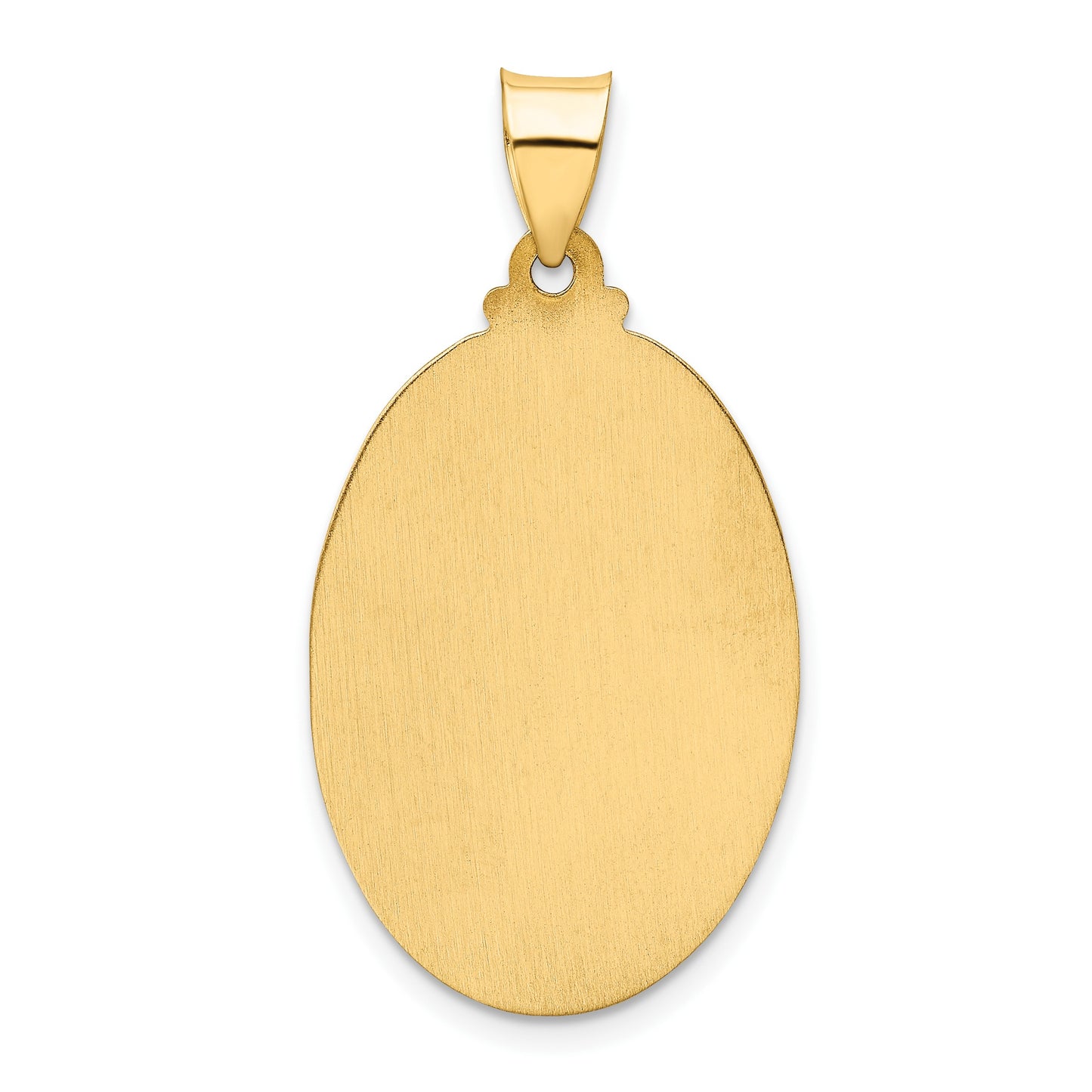 14k Polished and Satin Hollow St Christopher Medal Oval Pendant