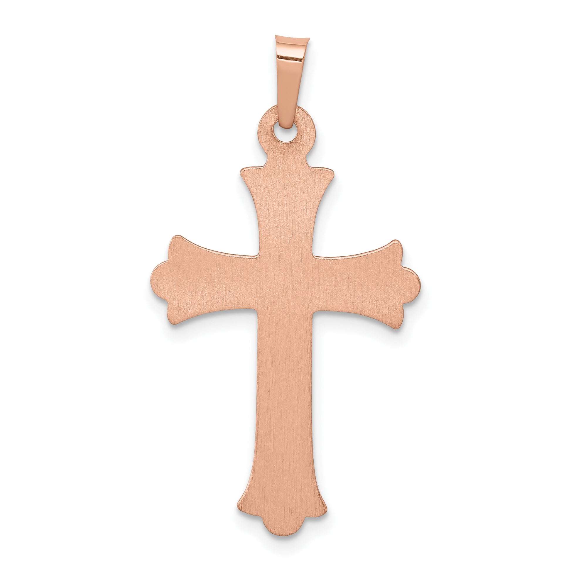 14K Two-Tone Fleur de Lis Cross Pendant