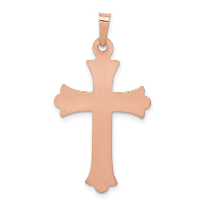 14K Two-Tone Fleur de Lis Cross Pendant
