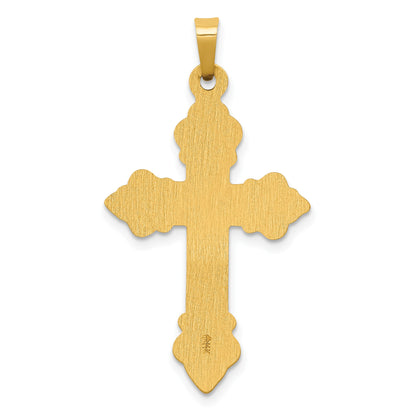 14k Polished Fleur de Lis Cross Pendant