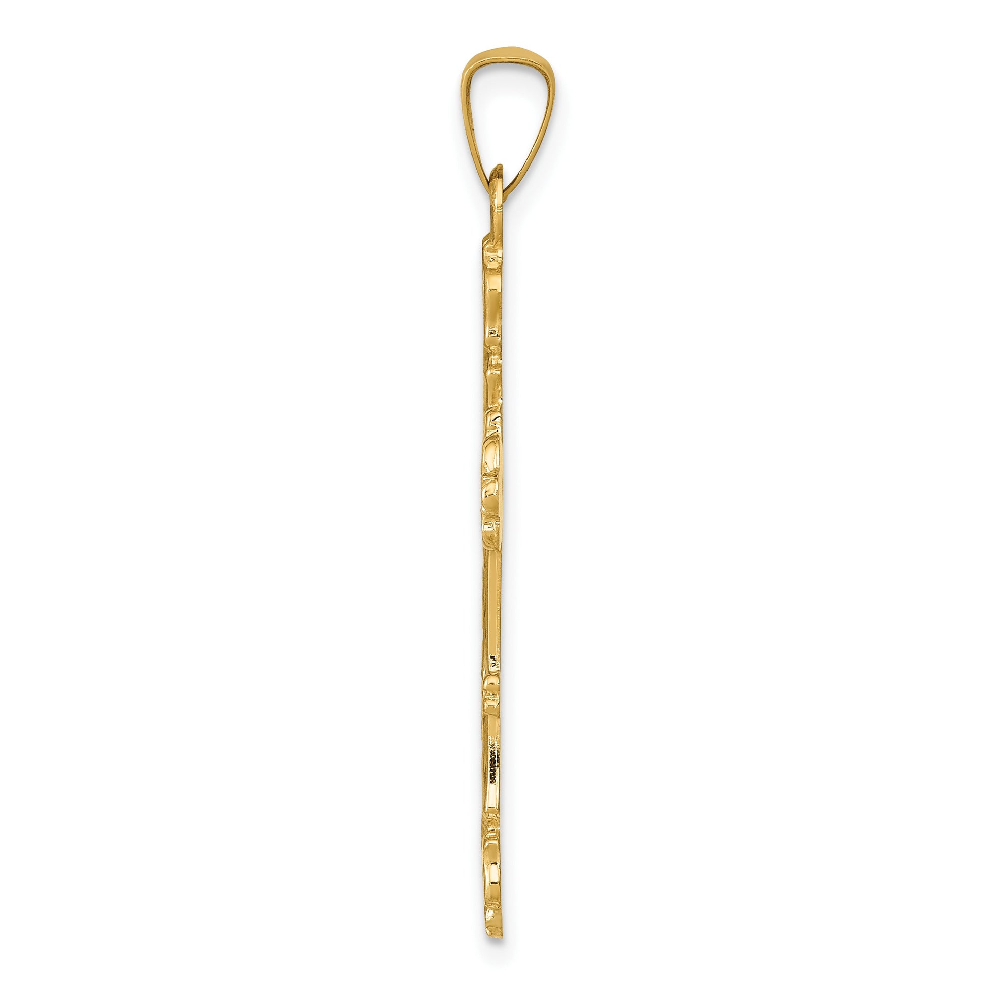 14k Polished Budded Cross Pendant