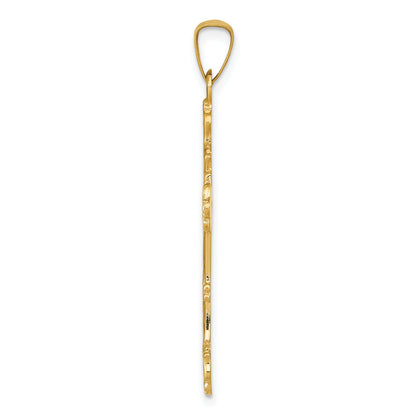 14k Polished Budded Cross Pendant