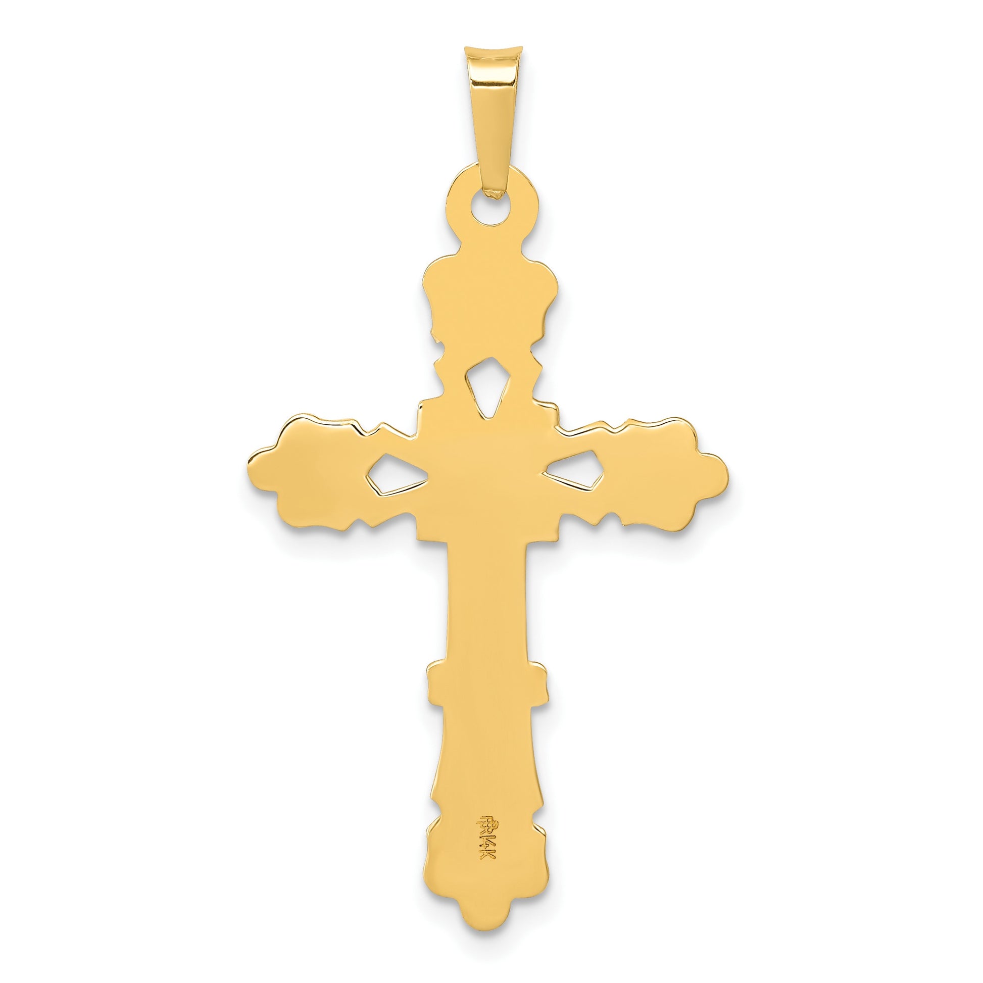 14k Polished Budded Cross Pendant