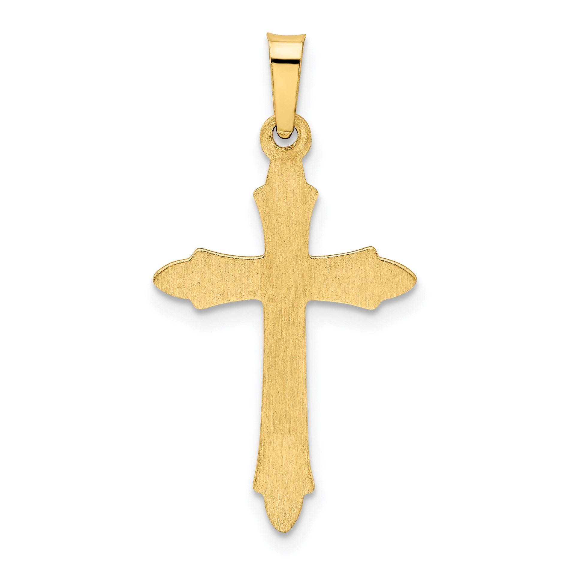 14k Textured and Polished Passion Cross Pendant