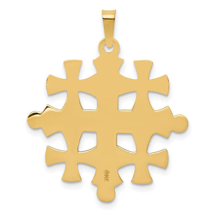 14k Polished Jerusalem Cross Pendant