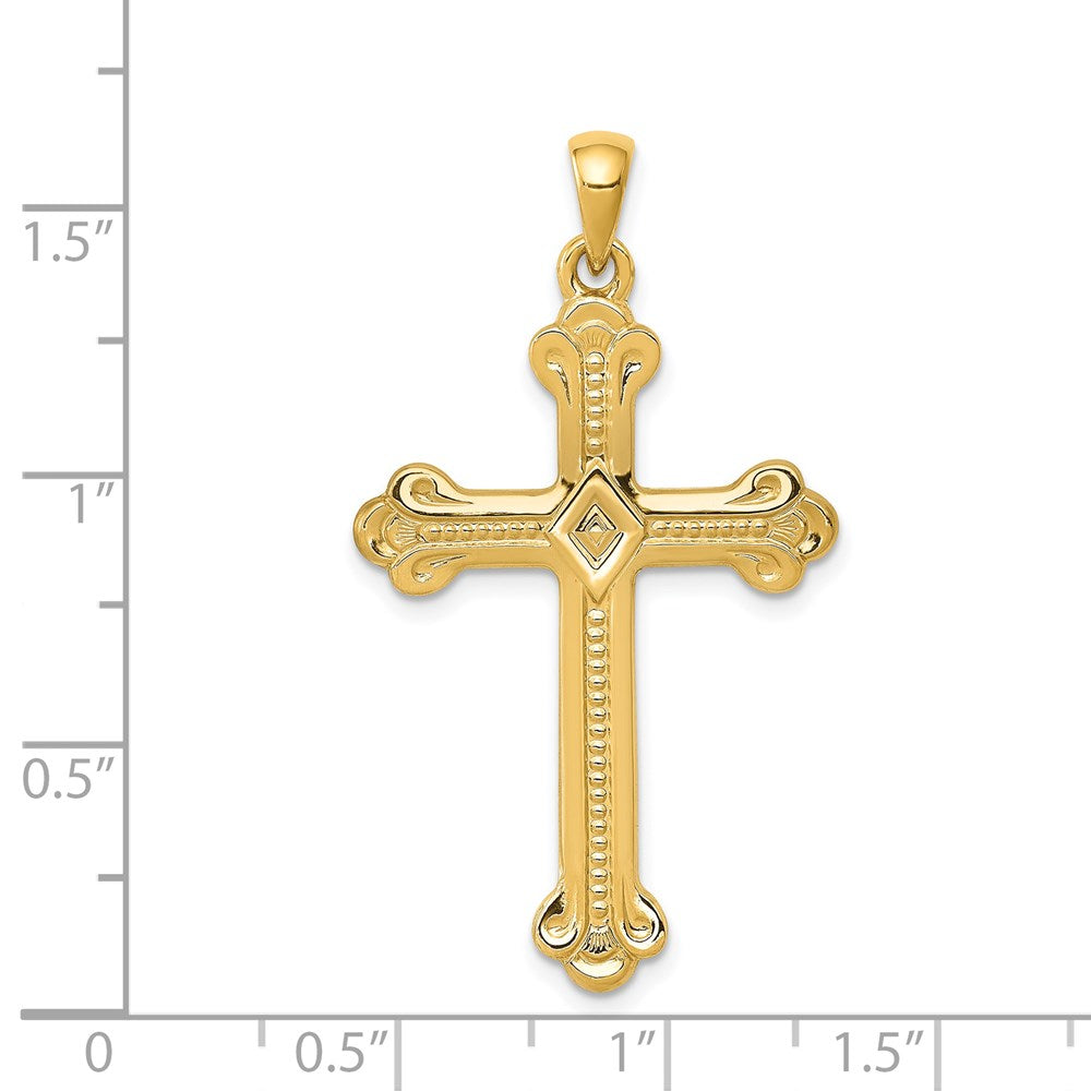 14k Budded Cross Pendant