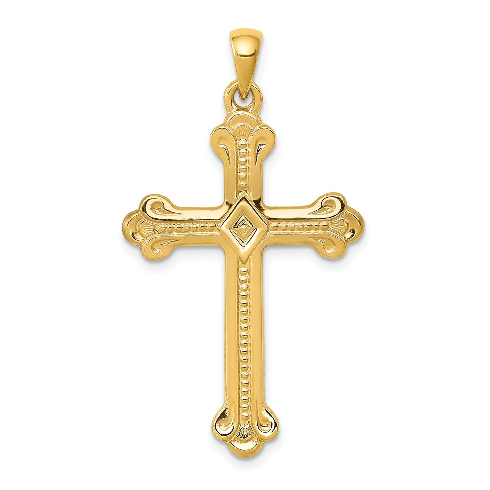 14k Budded Cross Pendant