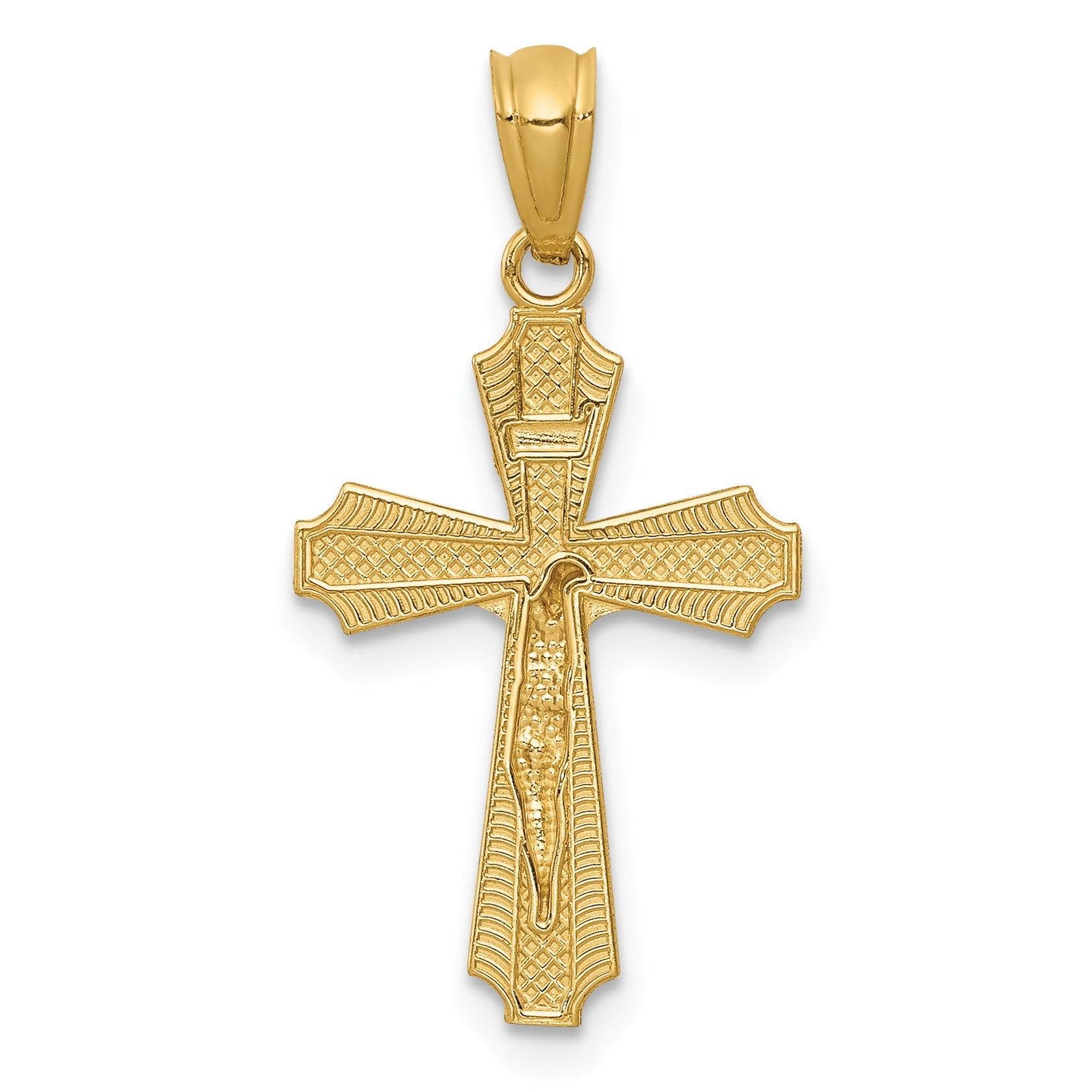 14k Polished Small Passion Crucifix Pendant