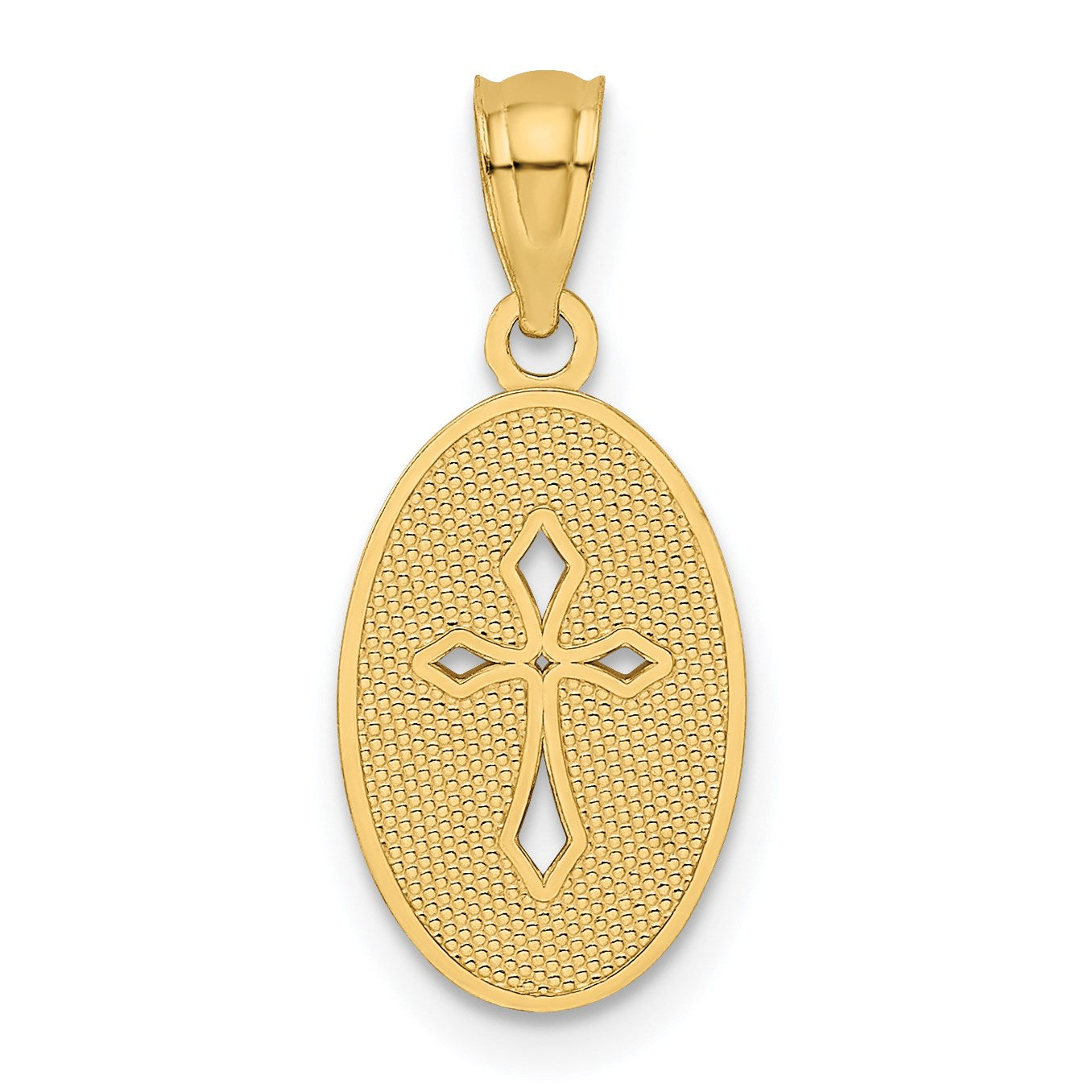 14k Polished Small Cross Medal Pendant