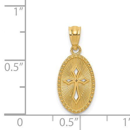14k Polished Small Cross Medal Pendant
