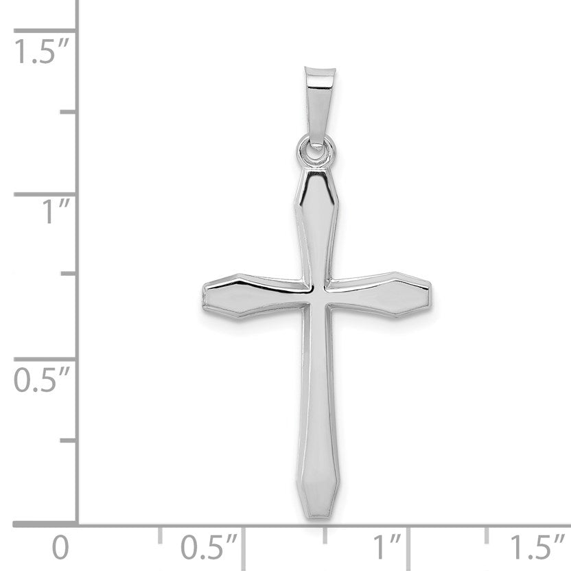 14k White Gold Polished Cross Pendant