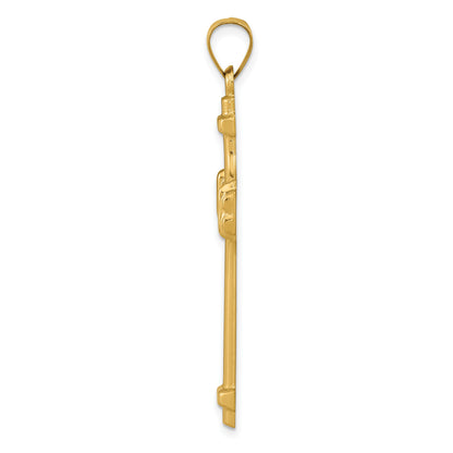 14k Polished Fancy Cross Pendant