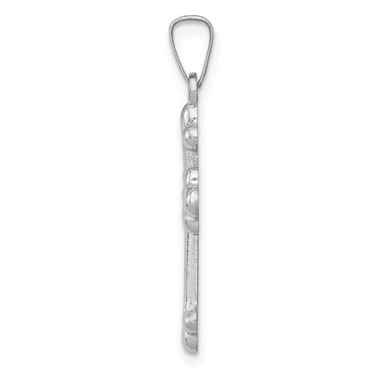 14k White Gold Polished Budded Cross Pendant