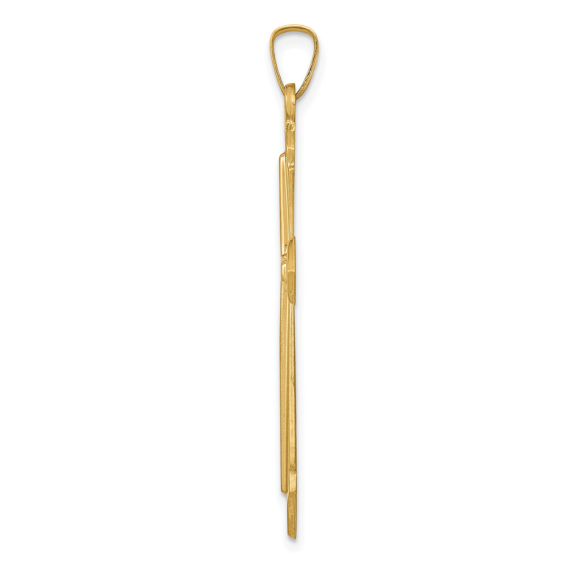 14k Polished and Satin Passion Cross Pendant