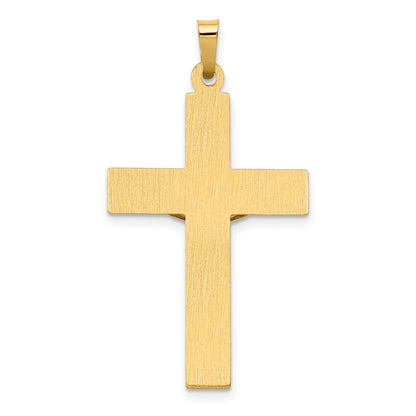 14k Two-tone Polished INRI Crucifix Pendant