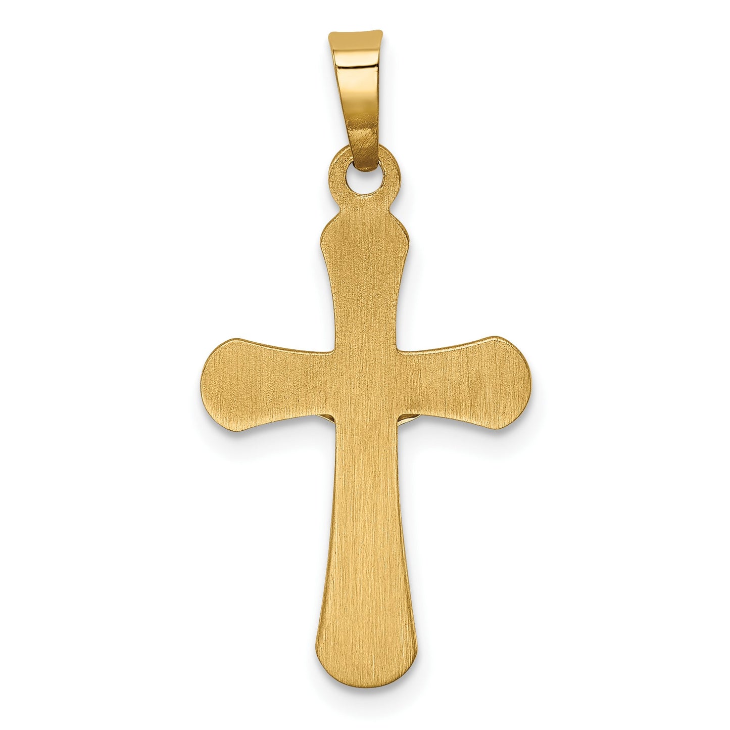 14k Two-tone Polished Rounded Crucifix Pendant