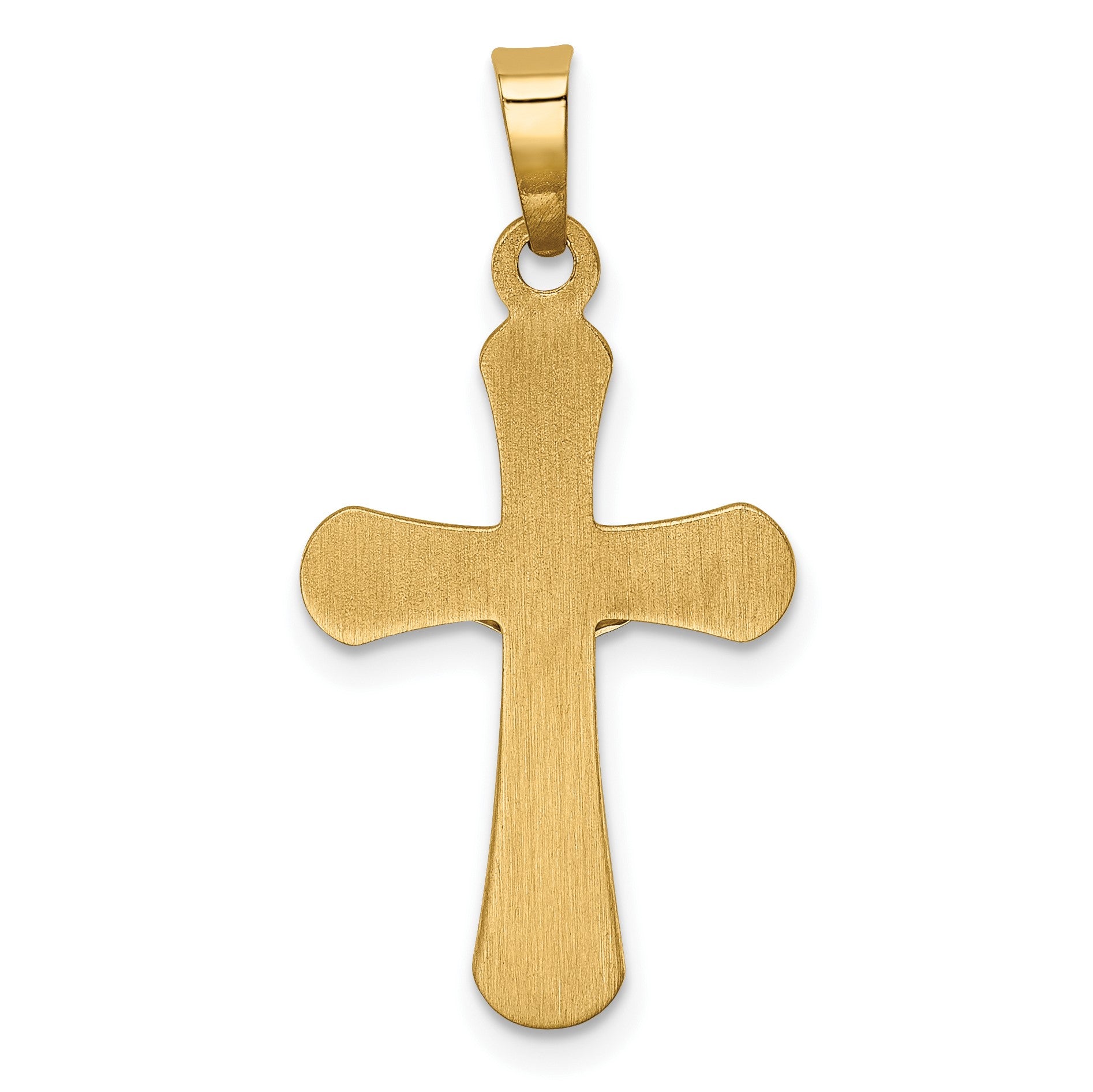 14k Two-tone Polished Rounded Crucifix Pendant