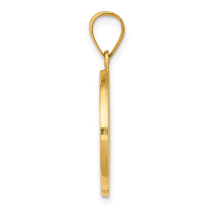 14K Polished Satin Hollow Spanish Divino Nino Round Medal Pendant