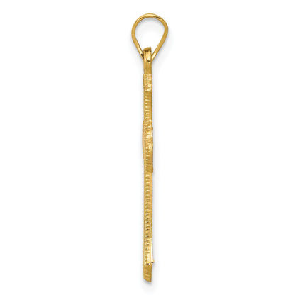 14k Budded Cross Pendant