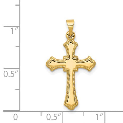 14k Budded Cross Pendant