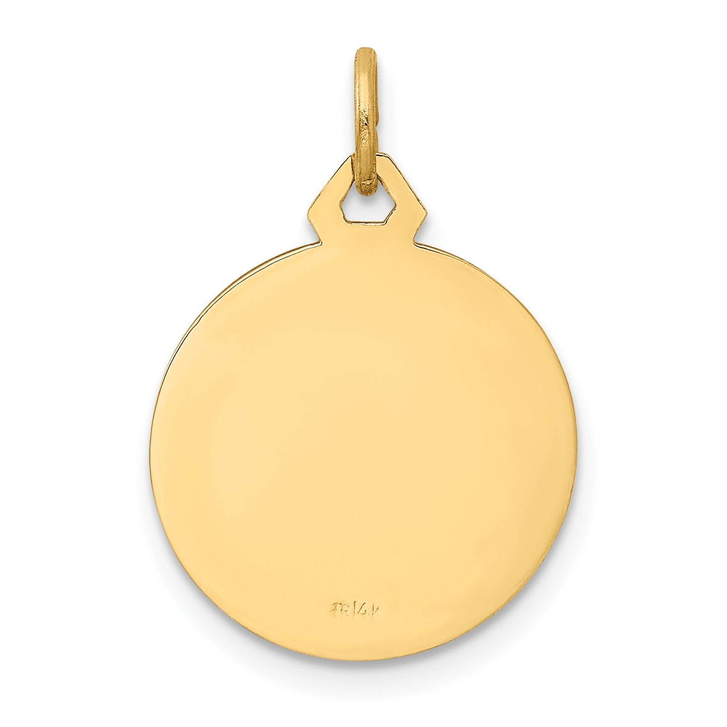 14k Polished and Satin Small Round Jesus Medal