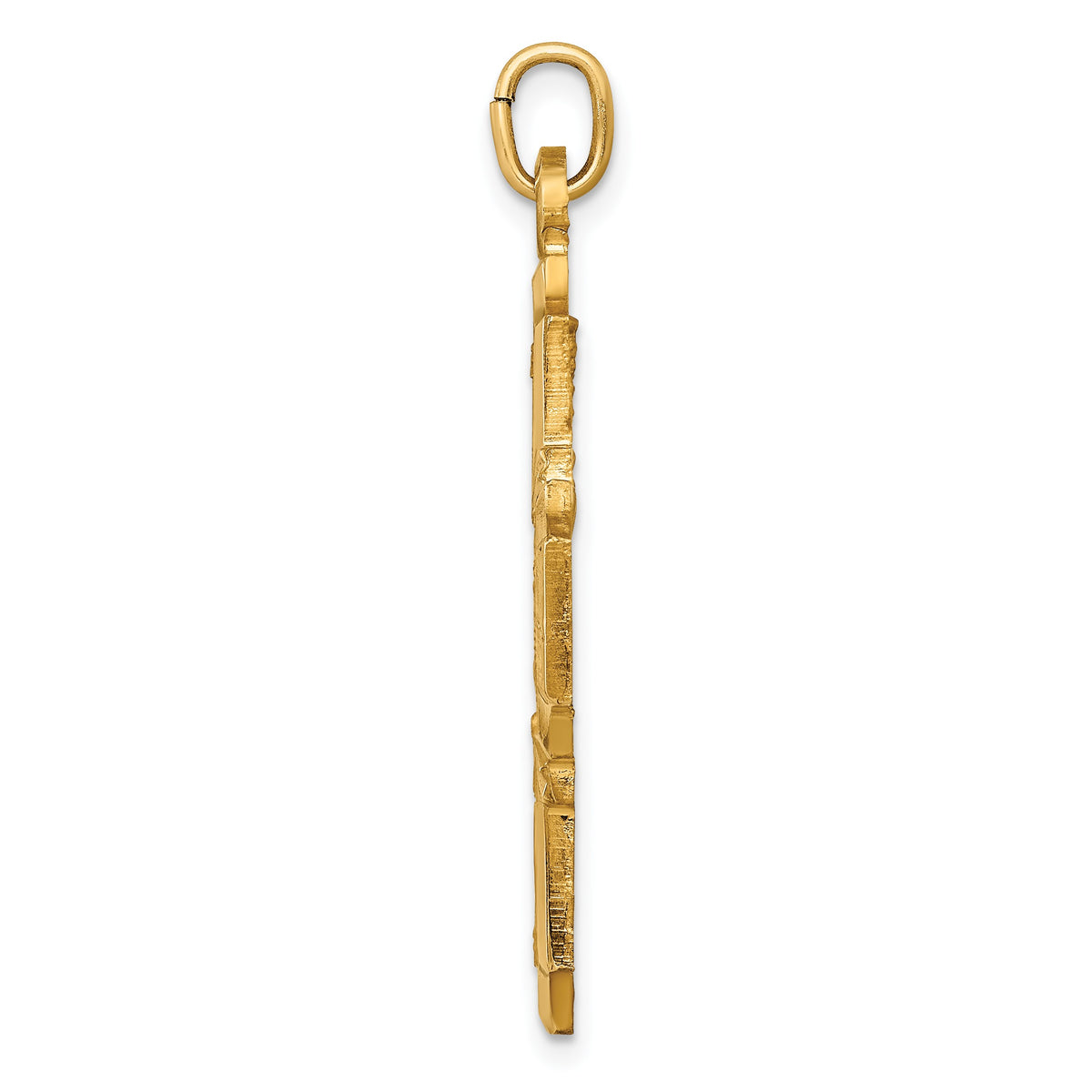 14k Polished and Satin Solid Large 4-Way Medal Pendant