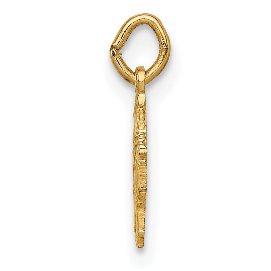 14k Polished Solid Tiny 4-Way Medal Charm