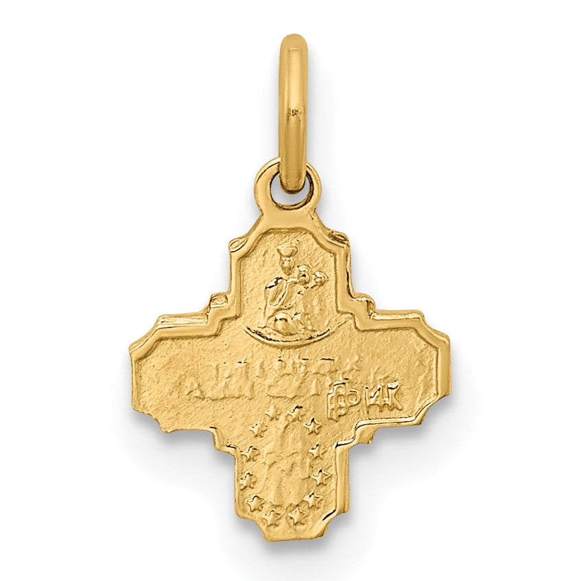 14k Polished Solid Tiny 4-Way Medal Charm