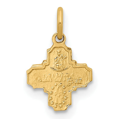 14k Polished Solid Tiny 4-Way Medal Charm
