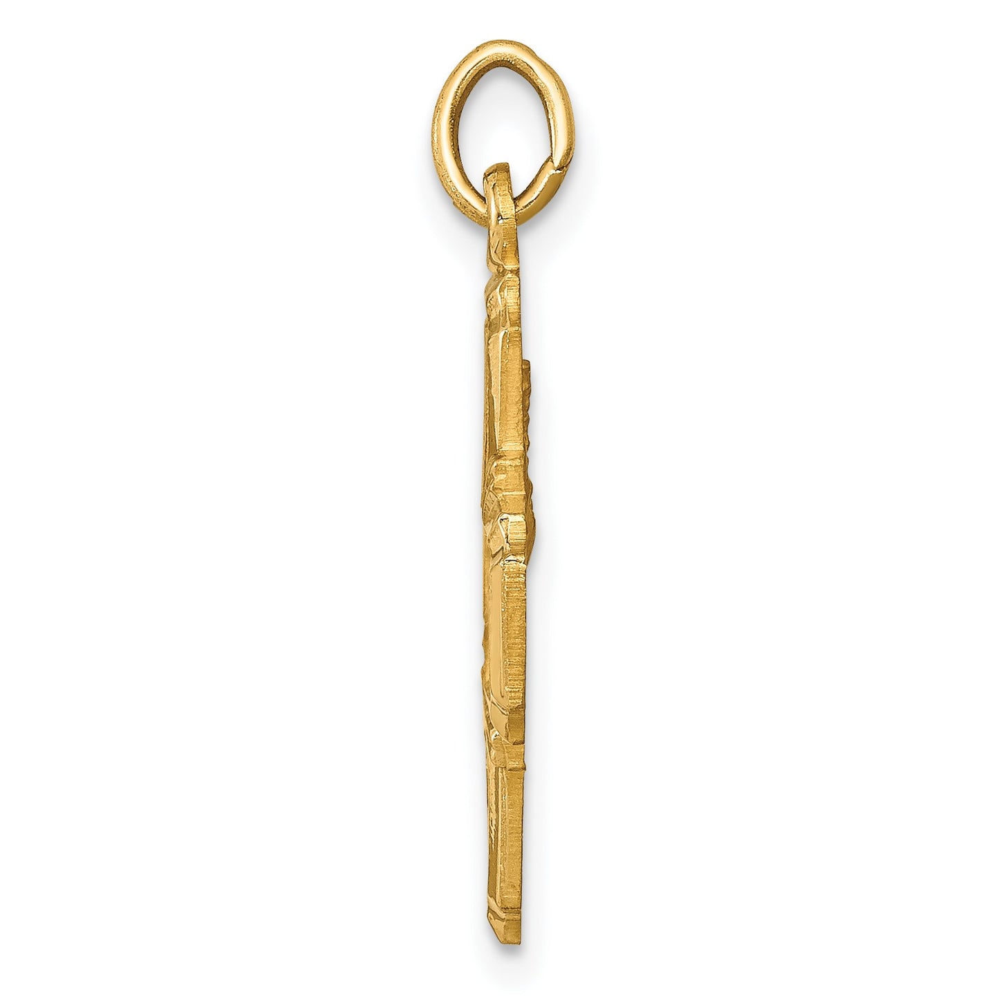 14k Polished and Satin Solid Small 4-Way Medal Pendant