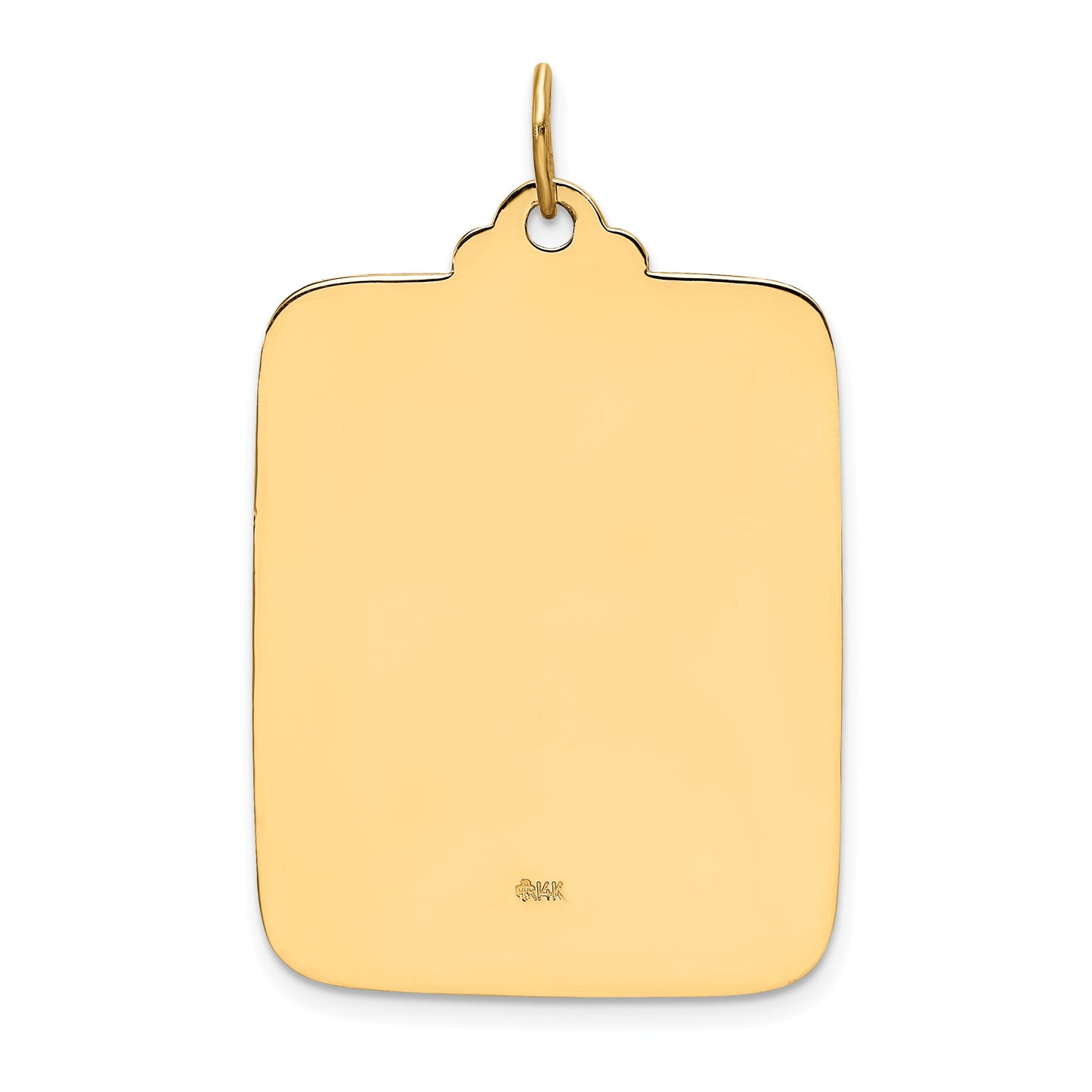 14k Polished and Satin Solid Large Rectangle St. Christopher Medal Pendant