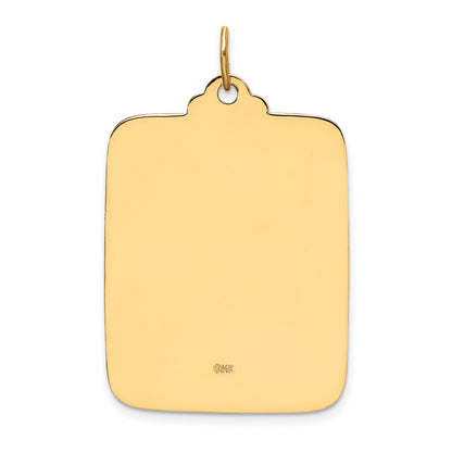 14k Polished and Satin Solid Large Rectangle St. Christopher Medal Pendant